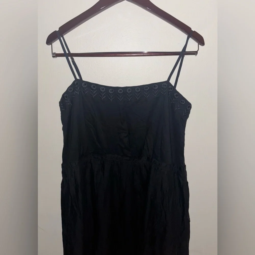 NWT J.Crew Sorrento dress in cotton voile XS Black Boho Bohemian Resort Vacation